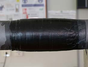 Envoltório de tubulação com Belzona SuperWrap II concluída Envoltório de tubulação com Belzona SuperWrap II concluída