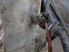 CSI provocando desgaste severo no pescoço de um bocal em uma torre de estabilização de gás CSI provocando desgaste severo no pescoço de um bocal em uma torre de estabilização de gás