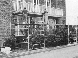 Reparo de concreto sendo enfrentado em 1981